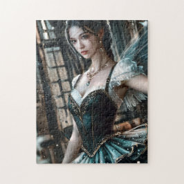 Ballet danser in een groene TuTu en Fairy Wings Legpuzzel