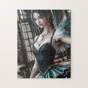 Ballet danser in een groene TuTu en Fairy Wings Legpuzzel