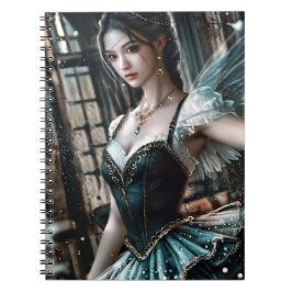 Ballet danser in een groene TuTu en Fairy Wings Notitieboek