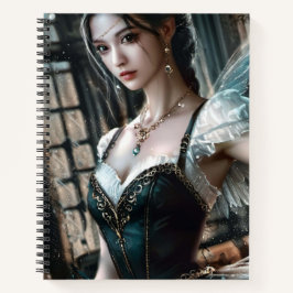 Ballet danser in een groene TuTu en Fairy Wings Notitieboek