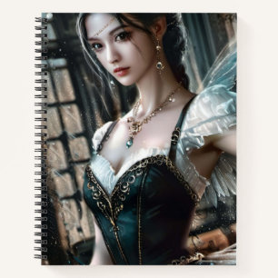 Ballet danser in een groene TuTu en Fairy Wings Notitieboek