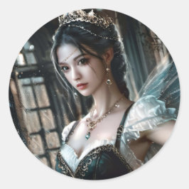 Ballet danser in een groene TuTu en Fairy Wings Ronde Sticker