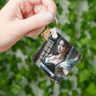 Ballet danser in een groene TuTu en Fairy Wings Sleutelhanger