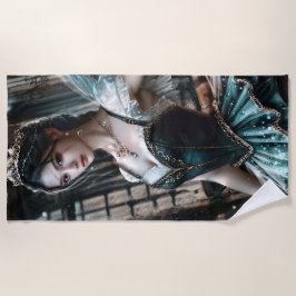 Ballet danser in een groene TuTu en Fairy Wings Strandlaken