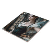 Ballet danser in een groene TuTu en Fairy Wings Tegeltje (Zijkant)