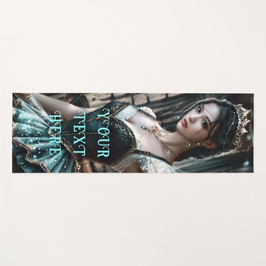 Ballet danser in een groene TuTu en Fairy Wings Yogamat (Voorkant (horizontaal))