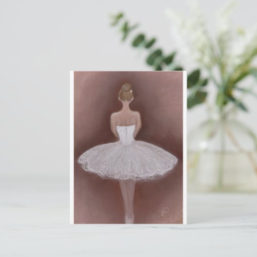 Ballet danser in tutu briefkaart (Staand voorkant)