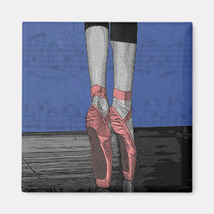 Ballet danser met roze schoenen magneet