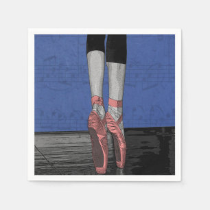 Ballet danser met roze schoenen party servetten