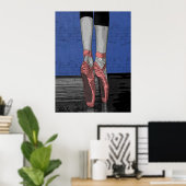 Ballet danser met roze schoenen Poster (Thuiskantoor)
