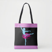 Ballet danser met roze strepen Canvas tas (Voorkant)