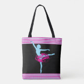 Ballet danser met roze strepen Canvas tas (Achterkant)