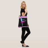 Ballet danser met roze strepen Canvas tas (Op model)