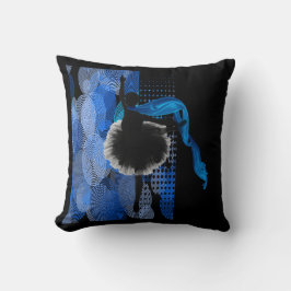 Ballet danser op zwart en blauw achtergrond kussen