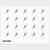 Ballet danser springen ronde sticker (Vel)