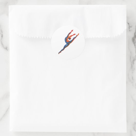 Ballet danser springen ronde sticker (Tas)