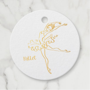 Ballet danser stencil elegante script folie bedankjes labels