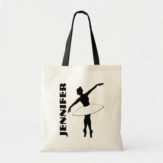 Ballet Danser Tutu Ballerina Dance Class Zwart Tote Bag (Voorkant)