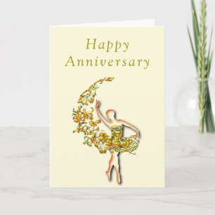 Ballet Danser Vrouw Jubileum Kaart