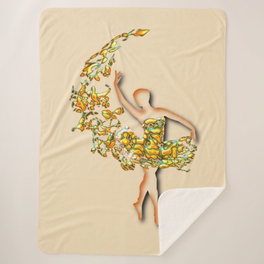 Ballet Danser Vrouw Sherpa Deken Ballerina (Voorkant)