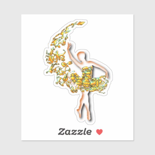 Ballet danser vuur ballerina Sticker (Vel)