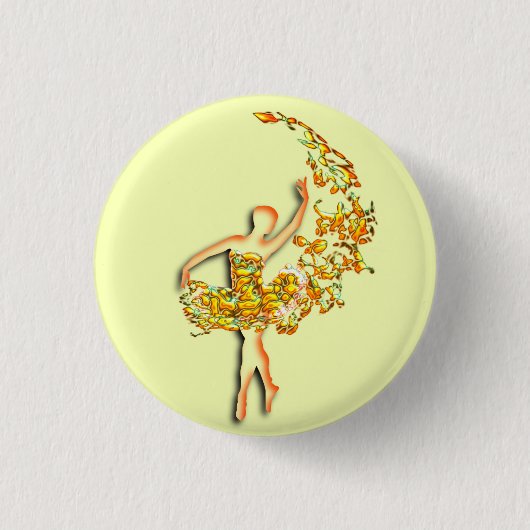 Ballet danser vuur meisje ballerina Button (Voorkant)