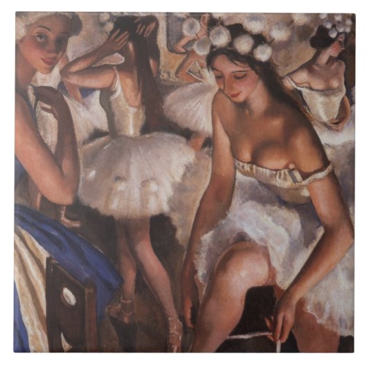 Ballet dansers in de kleedkamer (Serebriakova) Tegeltje (Voorkant)
