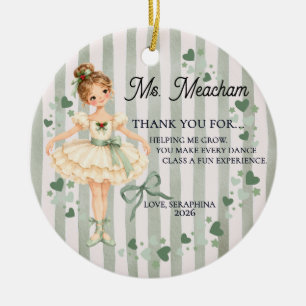 Ballet Dansleraar Bedankt Keramisch Ornament