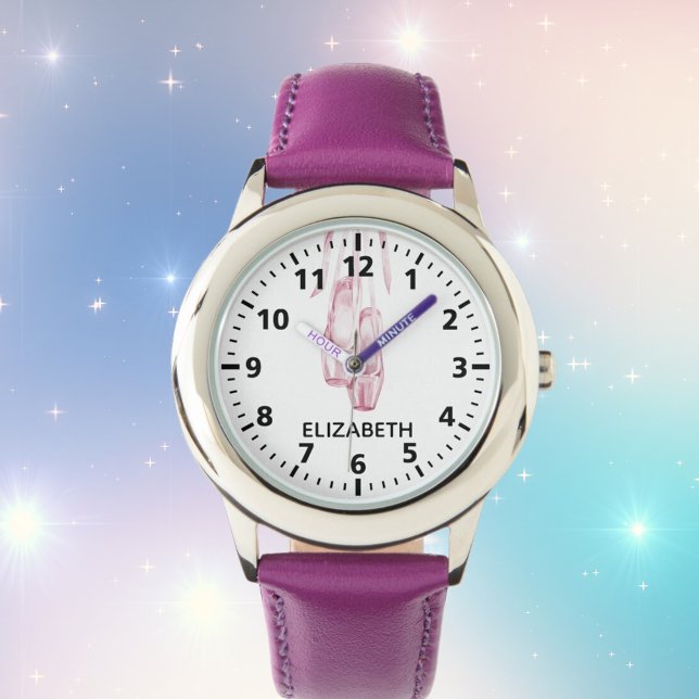 Ballet dansschoenen roze naam meisje horloge (Creator heeft geüpload)