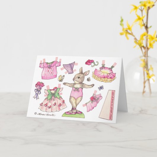 Ballet Day Paper Doll Kaart (Gele Bloem)