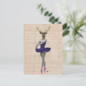 Ballet Deer in Blue Briefkaart (Staand voorkant)