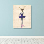 Ballet Deer in Blue Canvas Afdruk (Insitu (Houten vloer))