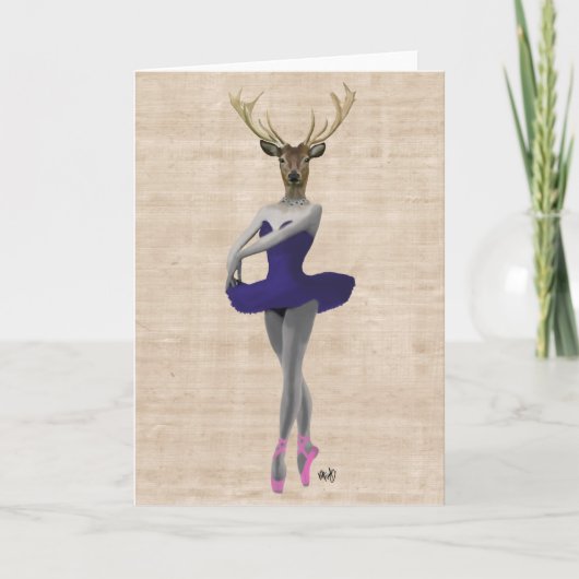 Ballet Deer in Blue Kaart (Voorkant)