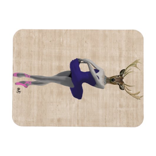 Ballet Deer in Blue Magneet (Horizontaal)