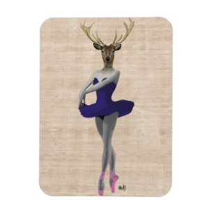 Ballet Deer in Blue Magneet