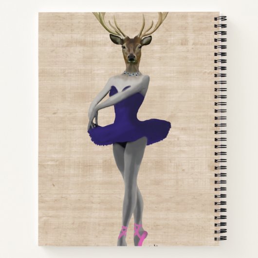 Ballet Deer in Blue Notitieboek (Achterkant)