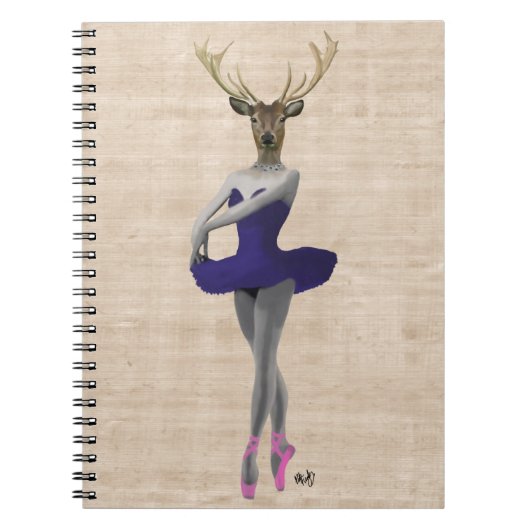 Ballet Deer in Blue Notitieboek (Voorkant)
