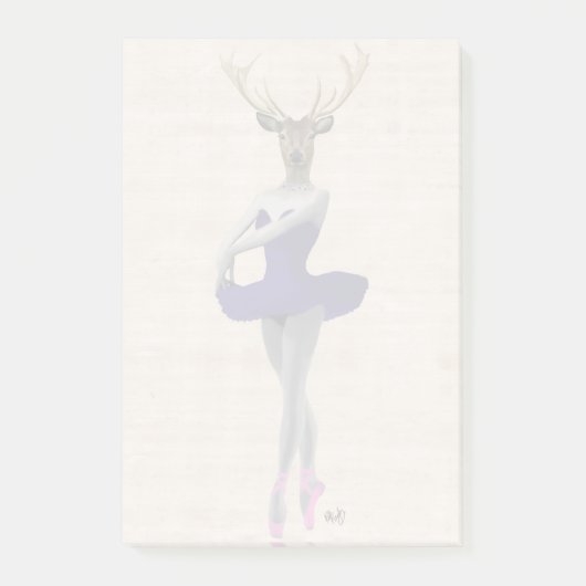 Ballet Deer in Blue Post-it® Notes (Voorkant)