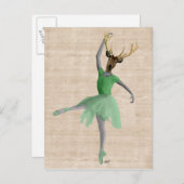 Ballet Deer in Green 2 Briefkaart (Voorkant / Achterkant)