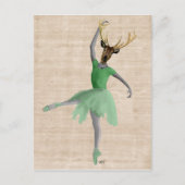 Ballet Deer in Green 2 Briefkaart (Voorkant)
