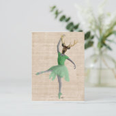 Ballet Deer in Green 2 Briefkaart (Staand voorkant)