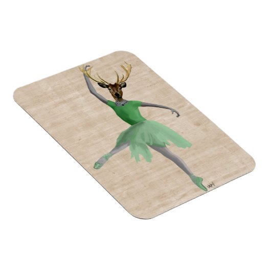 Ballet Deer in Green 2 Magneet (Rechterzijde)