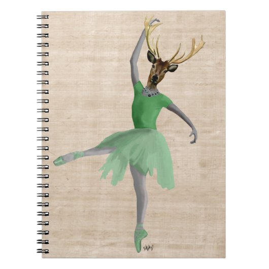 Ballet Deer in Green 2 Notitieboek (Voorkant)