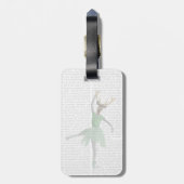 Ballet Deer in Green Bagagelabel (Achterkant verticaal)