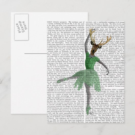 Ballet Deer in Green Briefkaart (Voorkant / Achterkant)