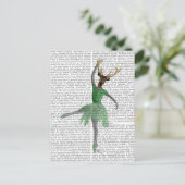 Ballet Deer in Green Briefkaart (Staand voorkant)