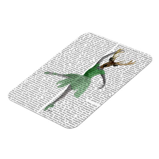 Ballet Deer in Green Magneet (Linkerzijde)