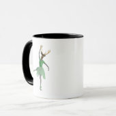 Ballet Deer in Green Mok (Voorkant links)