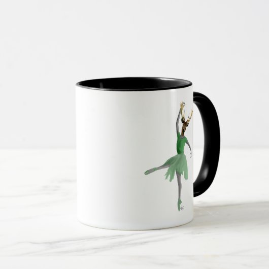 Ballet Deer in Green Mok (Voorkant rechts)