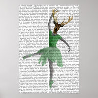 Ballet Deer in Green